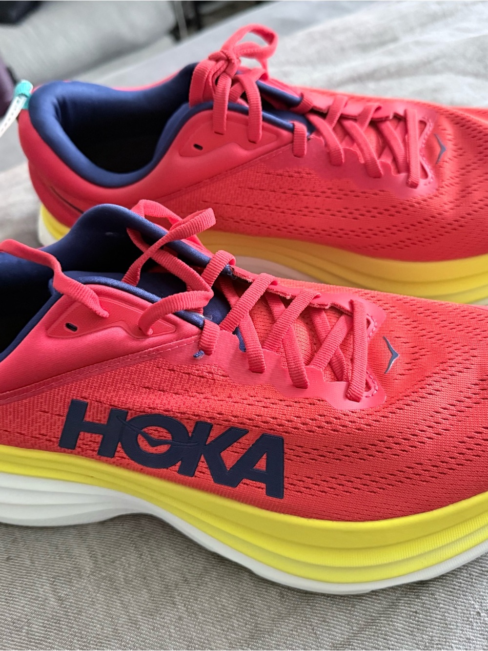 Hoka Bondi 8 Running Shoe - Red Alert Flame - Picture 2 of 9